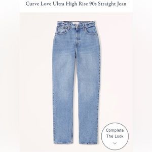 Abercrombie & Fitch Curve Love Ultra High Rise 90s Straight Jean